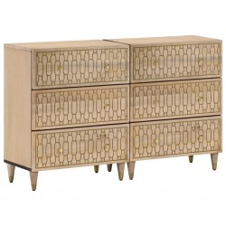 Sonata H Странични шкафове 2 бр 60x33x75 см манго масивно дърво - Corpuri, vitrine, biblioteci modulare