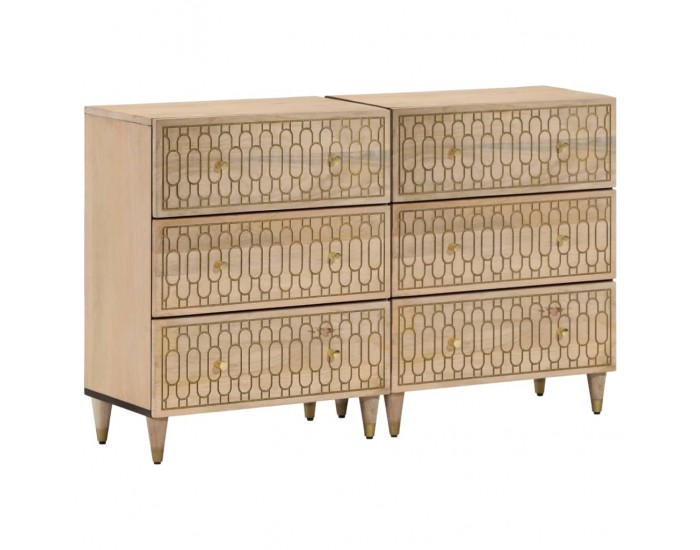 Sonata H Странични шкафове 2 бр 60x33x75 см манго масивно дърво