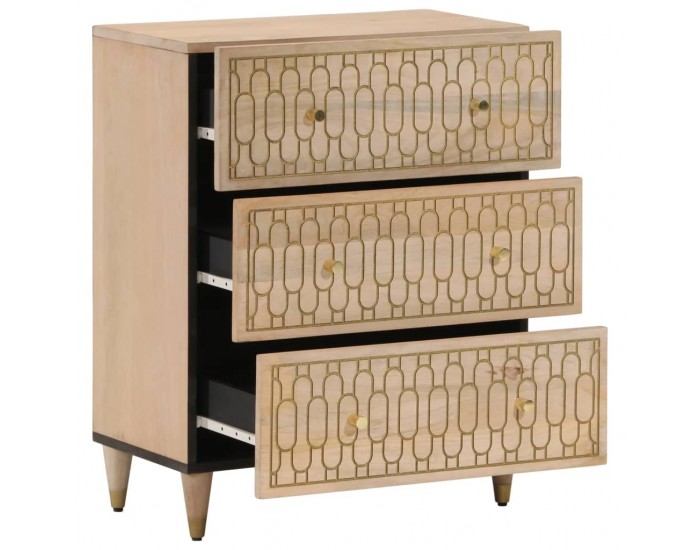 Sonata H Странични шкафове 2 бр 60x33x75 см манго масивно дърво
