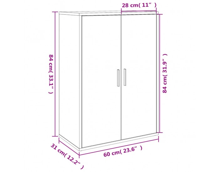 Sonata H Бюфет бетонно сив 60x31x84 см инженерно дърво