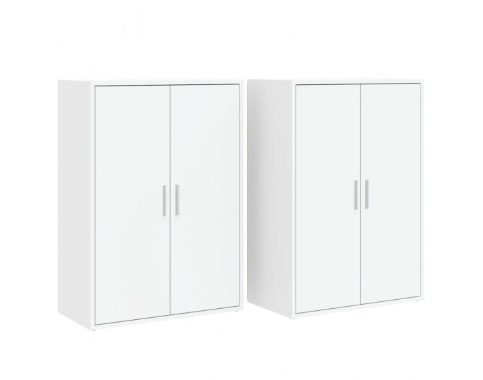 Sonata H Сайдборди, 2 бр, бели, 60x31x84 см, инженерно дърво