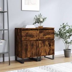 Sonata H Бюфети 2 бр опушен дъб 40x35x70 см инженерно дърво - Living