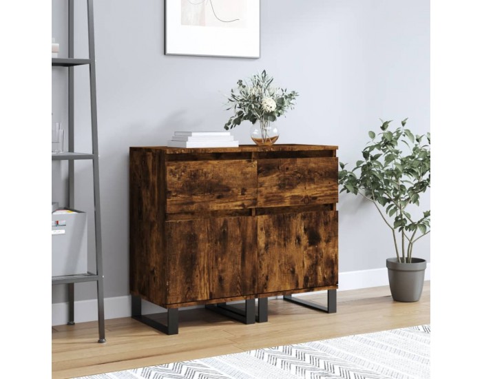 Sonata H Бюфети 2 бр опушен дъб 40x35x70 см инженерно дърво