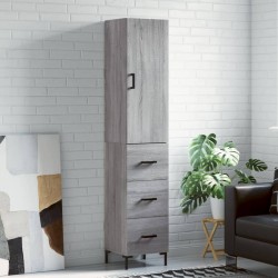 Sonata Dulap înalt, gri sonoma, 34,5x34x180 cm, lemn prelucrat