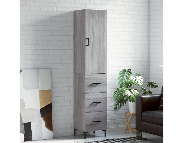 Sonata Dulap înalt, gri sonoma, 34,5x34x180 cm, lemn prelucrat