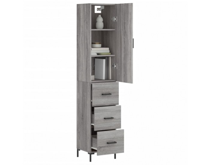 Sonata Dulap înalt, gri sonoma, 34,5x34x180 cm, lemn prelucrat