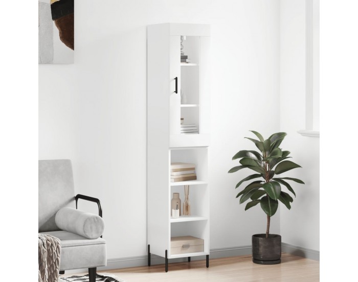 Sonata H Висок шкаф, бял, 34,5x34x180 см, инженерно дърво