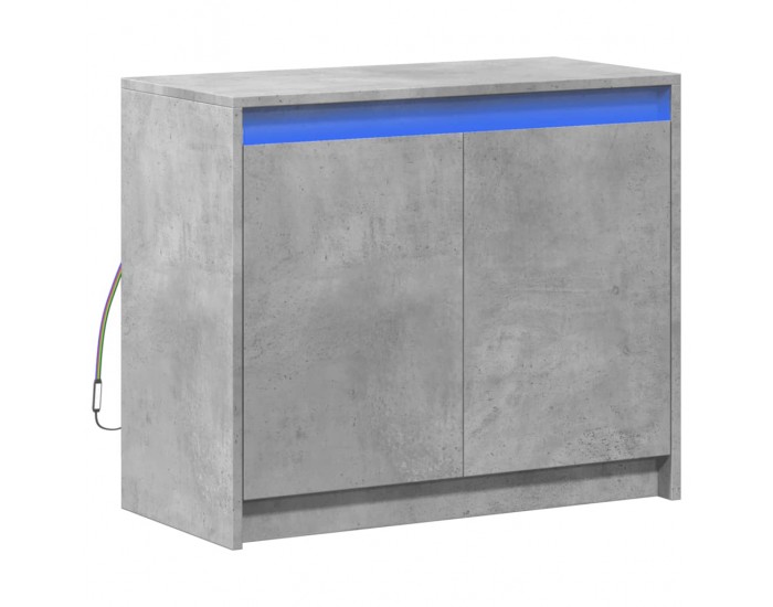 Sonata H Сайдборд с LED, бетонно сив, 72x34x61 см, инженерно дърво