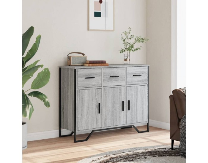 Sonata H Сайдборд, сив сонома, 97x32,5x74,5 см, инженерно дърво