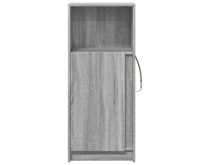 Sonata H Сайдборд с LED, сив сонома, 42,5x34x100 см, инженерно дърво