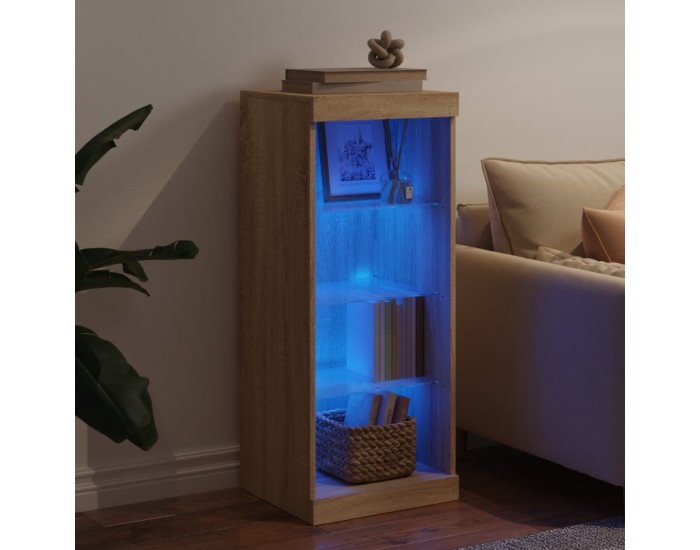 Sonata H Сайдборд с LED светлини, сонома дъб, 41x37x100 см