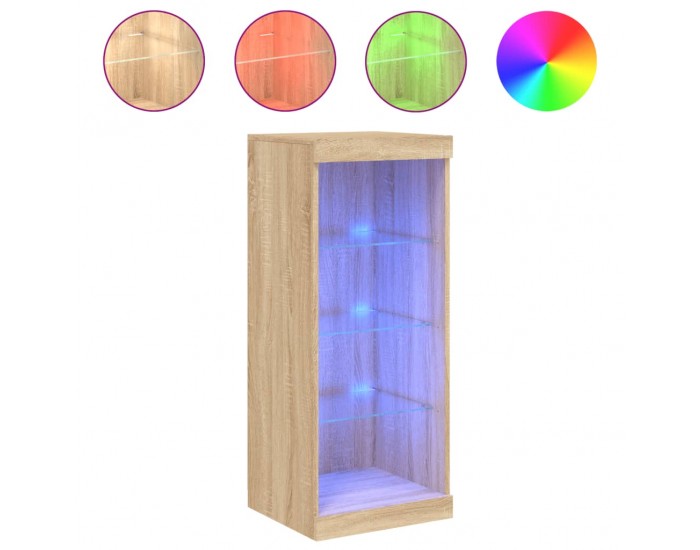 Sonata H Сайдборд с LED светлини, сонома дъб, 41x37x100 см