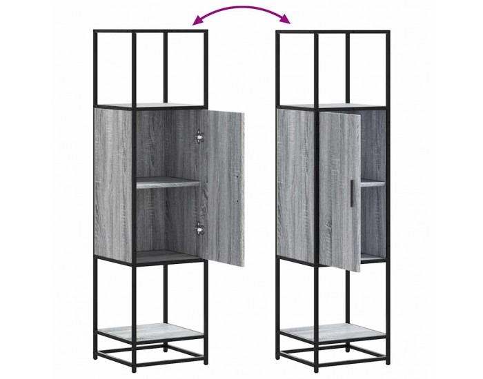 Sonata H Висока дъска Grey Sonoma 35,5x35x139cm Обработено дърво и метал