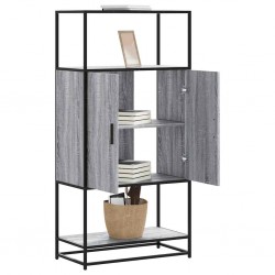 Sonata H Висока дъска Grey Sonoma 68x35x139 cm Обработено дърво и метал - Corpuri, vitrine, biblioteci modulare