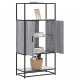 Sonata H Висока дъска Grey Sonoma 68x35x139 cm Обработено дърво и метал