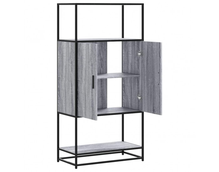 Sonata H Висока дъска Grey Sonoma 68x35x139 cm Обработено дърво и метал