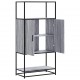 Sonata H Висока дъска Grey Sonoma 68x35x139 cm Обработено дърво и метал