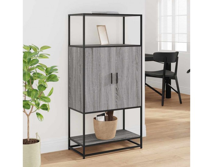 Sonata H Висока дъска Grey Sonoma 68x35x139 cm Обработено дърво и метал