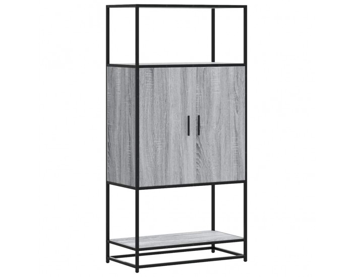 Sonata H Висока дъска Grey Sonoma 68x35x139 cm Обработено дърво и метал