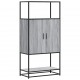 Sonata H Висока дъска Grey Sonoma 68x35x139 cm Обработено дърво и метал