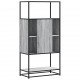 Sonata H Висока дъска Grey Sonoma 68x35x139 cm Обработено дърво и метал