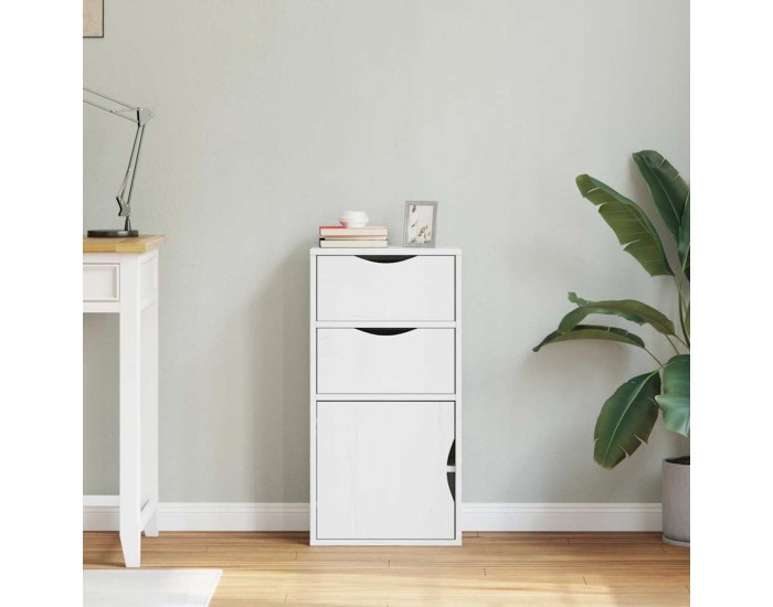 Sonata H Страничен шкаф с чекмеджета ODDA White 40x24x79 cm