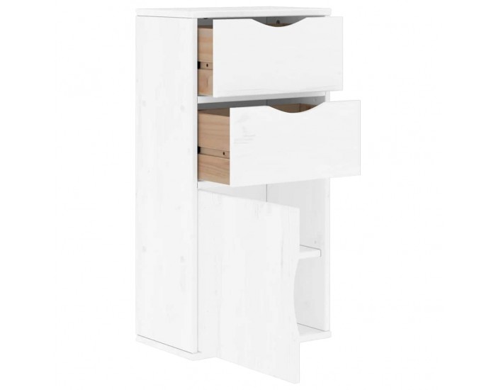 Sonata H Страничен шкаф с чекмеджета ODDA White 40x24x79 cm