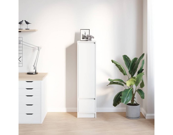 Sonata H Висок шкаф, бял 29,5x34x119,5 см, инженерно дърво