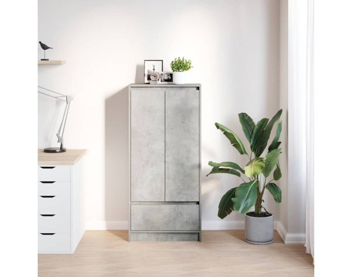 Sonata H Шкаф с чекмеджета, бетонно сив 55,5x34x119,5 см инженерно дърво