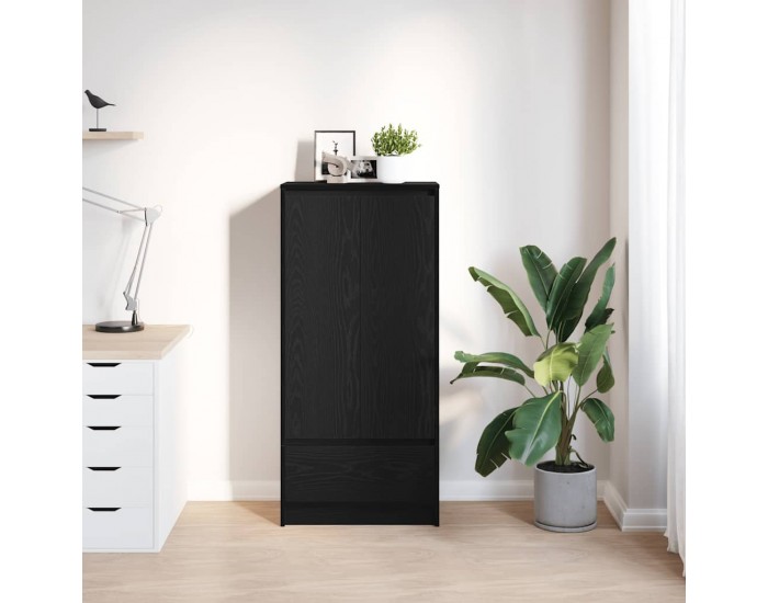 Sonata H Шкаф с чекмеджета, черен дъб 55,5x34x119,5 см, инженерно дърво