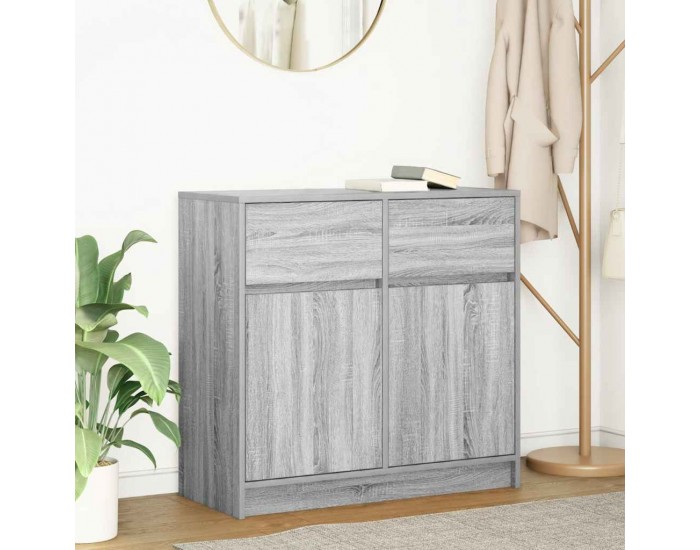 Sonata H Бюфет с чекмеджета, сив сонома 80x34x76 см инженерно дърво