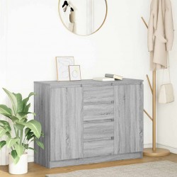 Sonata H Бюфет с чекмеджета, сив сонома, 100,5x35x76 см, инженерно дърво - Living