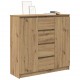 Sonata H Бюфет с чекмеджета дъб артизан 100,5x35x98,5 см инженерно дърво