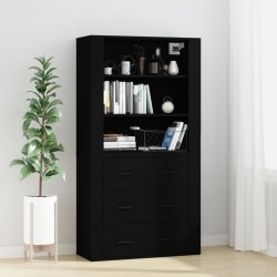 Sonata H Висок шкаф, черен, инженерно дърво - Corpuri, vitrine, biblioteci modulare