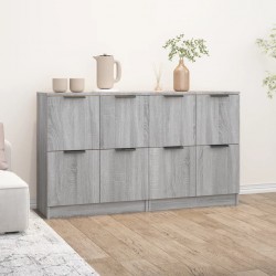 Sonata H Сайдборди, 2 бр, Сив сонома, 60x30x70 см, инженерно дърво - Corpuri, vitrine, biblioteci modulare