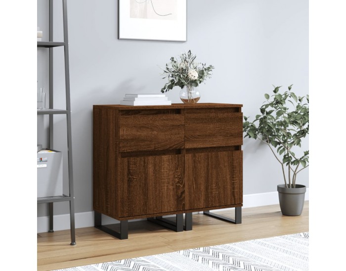 Sonata H Бюфети 2 бр кафяв дъб 40x35x70 см инженерно дърво