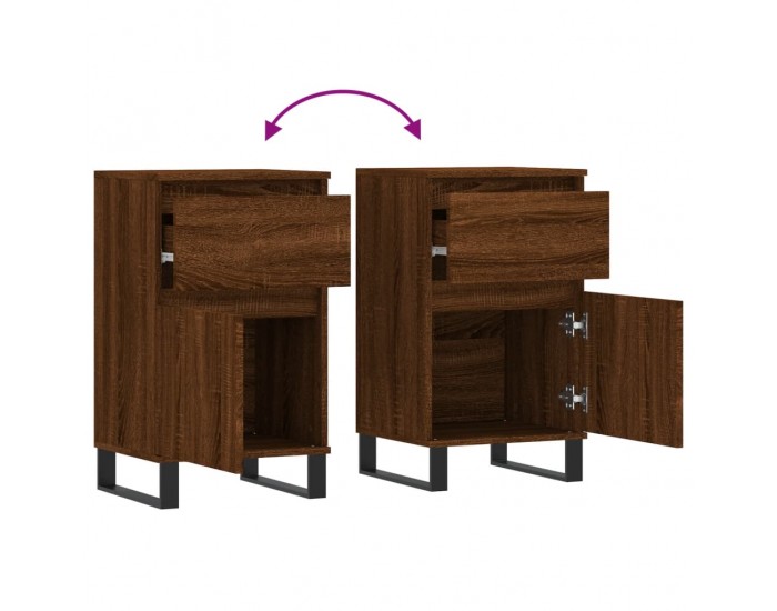 Sonata H Бюфети 2 бр кафяв дъб 40x35x70 см инженерно дърво