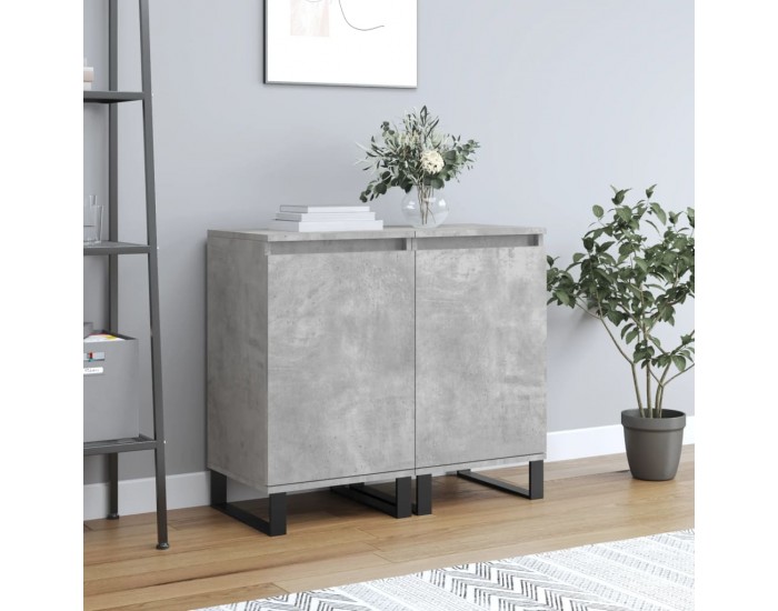 Sonata H Бюфети 2 бр бетонно сив 40x35x70 см инженерно дърво