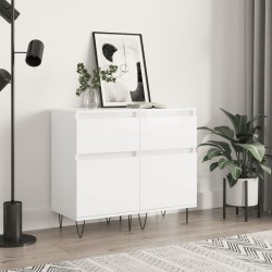 Sonata H Бюфети 2 бр бял гланц 40x35x70 см инженерно дърво - Living