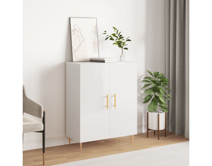 Sonata H Сайдборд, бял гланц, 69,5x34x90 см, инженерно дърво