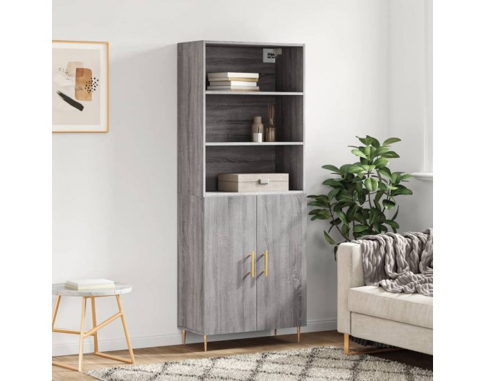 Sonata H Висок шкаф, сив сонома, 69,5x34x180 см, инженерно дърво