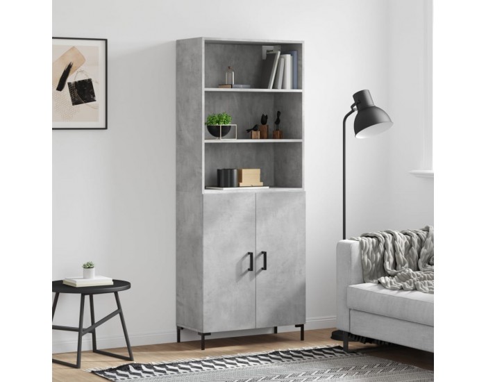 Sonata H Висок шкаф, бетонно сив, 69,5x34x180 см, инженерно дърво