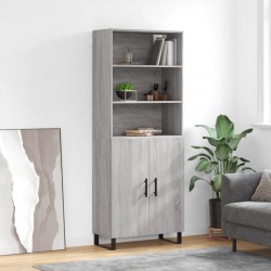 Sonata H Висок шкаф, сив сонома, 69,5x34x180 см, инженерно дърво - Corpuri, vitrine, biblioteci modulare
