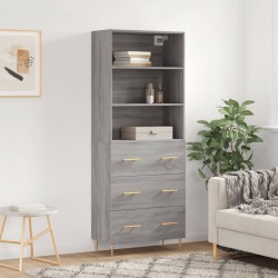 Sonata H Висок шкаф, сив сонома, 69,5x34x180 см, инженерно дърво - Corpuri, vitrine, biblioteci modulare