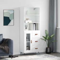 Sonata H Висок шкаф, бял, 69,5x34x180 см, инженерно дърво - Living