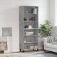Sonata H Висок шкаф, бетонно сиво, 69,5x32,5x180 см, инженерно дърво