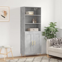 Sonata H Висок шкаф, бетонно сив, 69,5x34x180 см, инженерно дърво - Corpuri, vitrine, biblioteci modulare