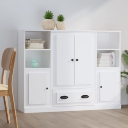 Sonata H Високи шкафове, 3 бр, бели, инженерно дърво - Corpuri, vitrine, biblioteci modulare