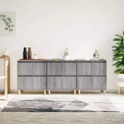 Sonata H Сайдборд, 3 бр, сив сонома, 60x35x70 см, инженерно дърво - Corpuri, vitrine, biblioteci modulare