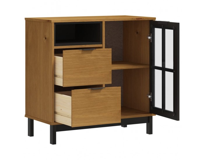 Sonata H Бюфет със стъклени вратички FLAM 80x40x80 см бор масив